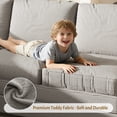 thumbnail image 4 of FFH 115" Convertible Sleeper Sofa, Pull Out Couch Bed with Side Pocket & USB Port, 6 Seat Sectional Couches for Living Room, Teddy Light Gray, 4 of 17