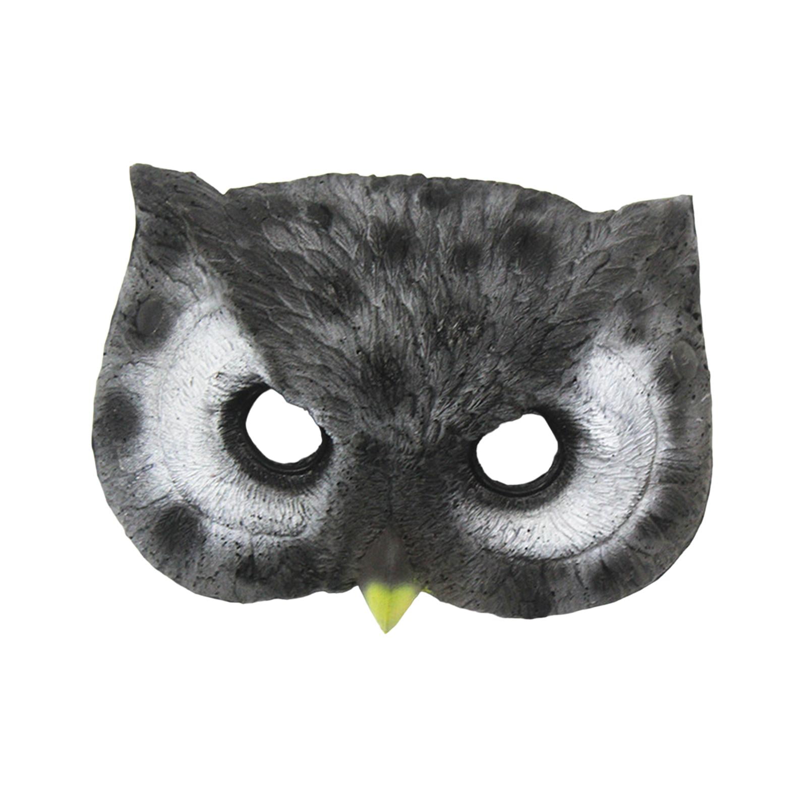 Máscara De Búho De Halloween De PU Elástico – Plata Y Realista Para Disfraces Y Cosplay
