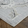 thumbnail image 5 of HomeRoots 514288 12 x 15 ft. Silver & Black Floral Power Loom Distressed Rectangle Area Rug, 5 of 8