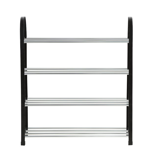 Herwey Shoes Organizer, Shoes Rack, Plastic + Aluminum Metal Standing Shoe Rack DIY Shoes Storage Shelf Home Organizer