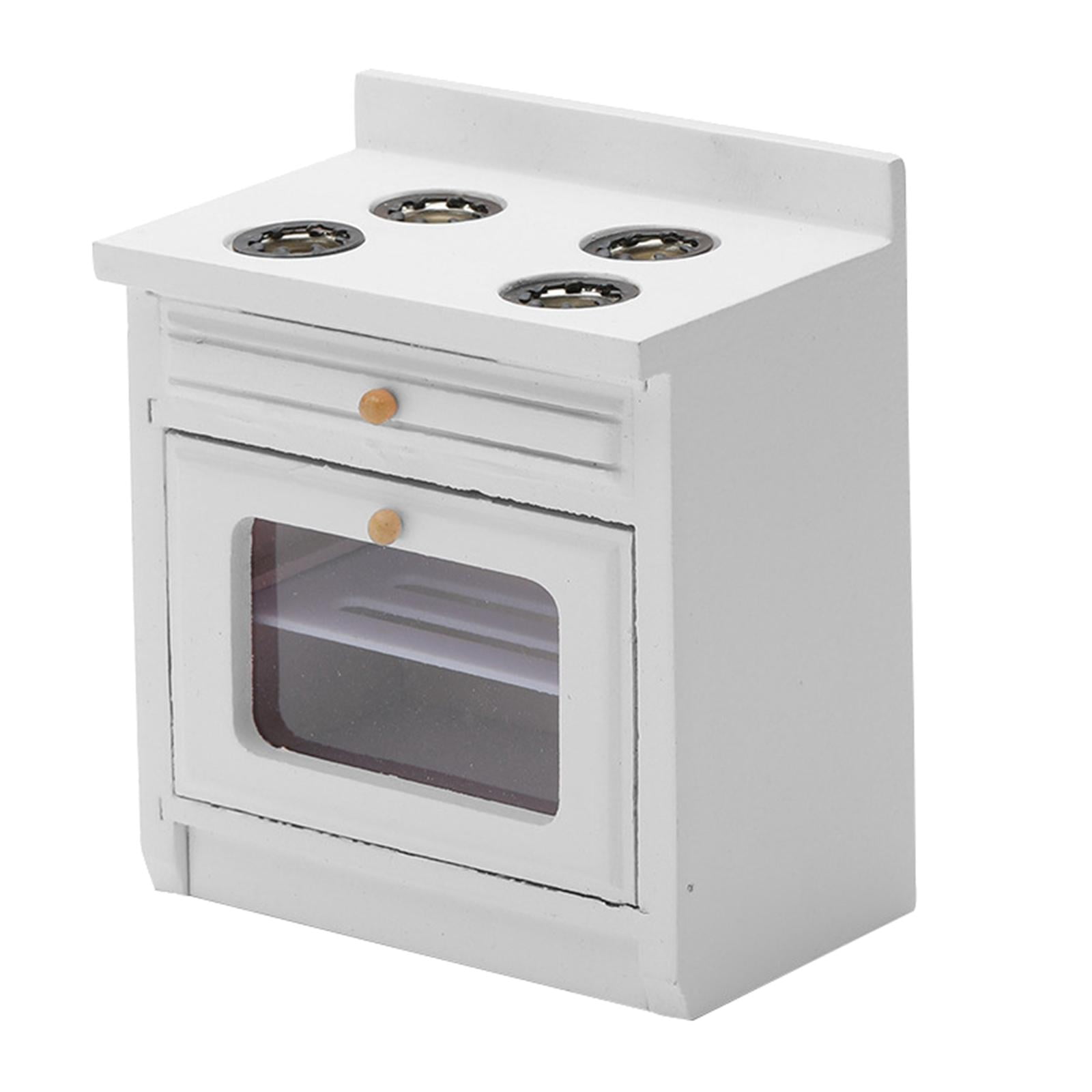 Melody Jane Dollhouse Miniature Kitchen Furniture White Wooden Modern Cooker Stove Unit