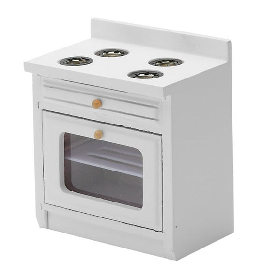 1/12 Scale Dollhouse Miniatures Kitchen Furniture Wood Cooking Cabinet White
