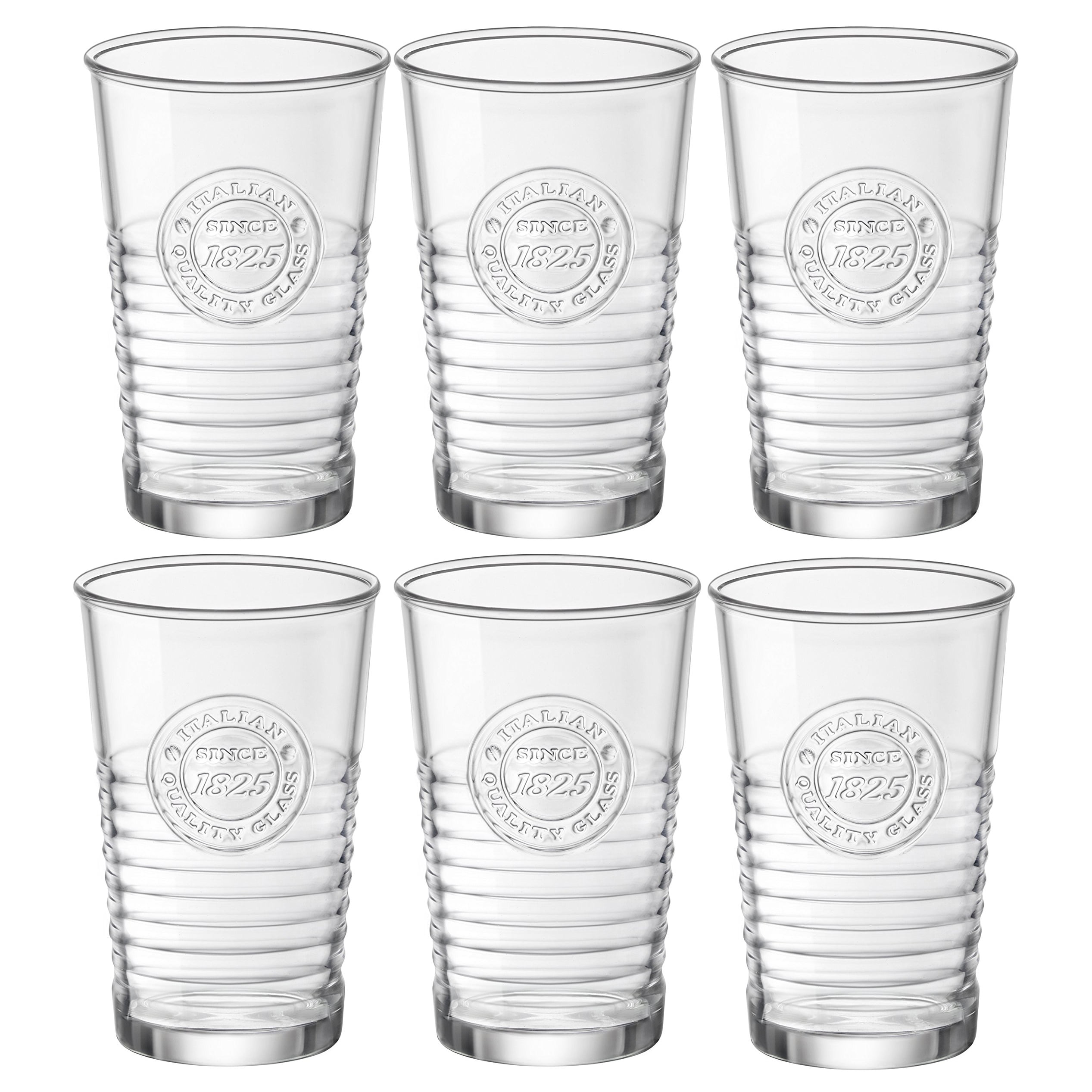 Bormioli Rocco Officina1825 Cooler Glass, Set of 4, 16 oz, Clear