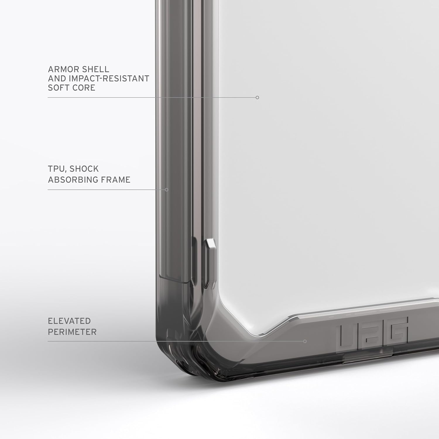 UAG iPhone 15 Pro Case 6.1" Plyo Ash Rugged Anti-Yellowing Transparent Clear Military Grade Dropproof Protective Cover by URBAN ARMOR GEAR