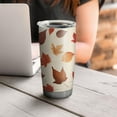 thumbnail image 4 of 20oz Tumblers Autumn Fall Leaves Pattern Stainless Steel Vacuum Insulated Double Wall Travel Tumbler Cups Mug with Lid and Straw,Cleaning Brush for Cold & Hot Drinks, 4 of 7