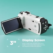 Vivitar PopCam Digital Camcorder, 48MP, Full HD 1080p Video Camera with 3 Flip Screen, 16x Digital Zoom, Built-in Microphone, Compact Vlogging Camera for Beginners, Travel, Family Recording