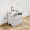 thumbnail image 2 of CHITOOMA 2-Drawer Nightstand with Charging Station, Wood Bedside Table with Open Shelf, Small End Table for Bedroom Living Room, White, 2 of 8