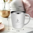 thumbnail image 3 of 16oz Double Wall Insulated Stainless Steel Airtight Coffee Mug with Handle, Splash Lid & Measurement Scale for Hot and Iced Coffee, Tea (White), 3 of 9
