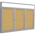 thumbnail image 2 of Ghent's Wood 36" x 72" 3 Door Enclosed Headliner Bulletin Board in Natural, 2 of 2