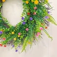 thumbnail image 4 of Corona de flor de orquídea simulada | Colgante de puerta de estilo europeo de primavera | Guirnalda floral de imitación | Decoración del hogar interior y exterior que no se desvanece | Decoración de, 4 of 6