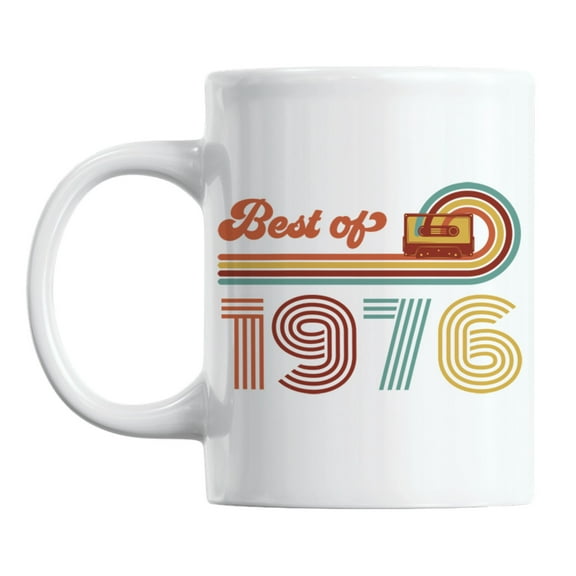 Vintage Best of 1976 feat. Cassette Tape White Ceramic Coffee & Tea Mug (11oz)