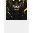 thumbnail image 6 of 1 piece MenCasual crew neck T-shirt, black and gold oil tiger print, polyester Knitting fabric, slightly stretchy, short-sleeved pullover shirt, suitable for daily and weekend wear, 6 of 6