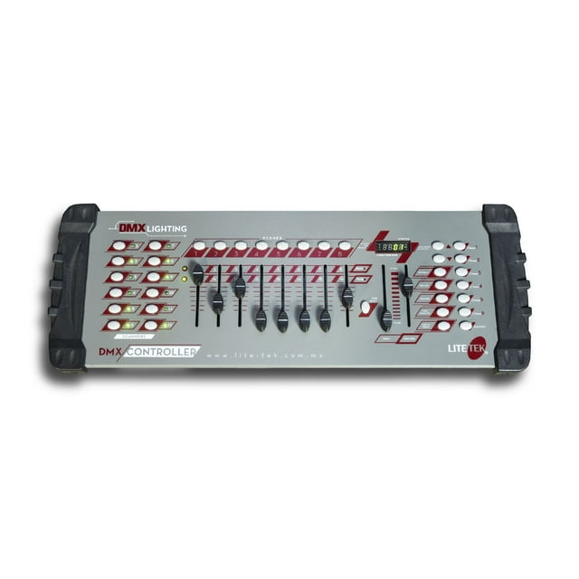 Controlador Lite Tek DMX LIGHTING 30 bancos 8 controles 192ch Faders