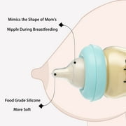 YOHKOH Newborns Natural Slow Flow Baby Bottles,for Breast/Mixed Feeding,5.4oz,2pk,Blue