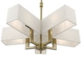 thumbnail image 3 of 42665-01 Livex Lighting Rubix - 5 Light Chandelier In Contemporary Style-20.75 Inches Tall and 26 Inches Wide-Antique Brass Finish-Oatmeal/White Shade, 3 of 13