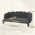 thumbnail image 3 of PawHut Dog Sofa with Removable Cushion Wood Legs for M L Dogs, Dark Grey, 3 of 10