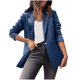 thumbnail image 1 of ICHUANYI Clearance Woman Fashion Long Sleeves Solid Color Suit Comfortable Loose Tops Long Coat Blouse(Navy, XXL) ICHUANYI WER2023081403313, 1 of 5