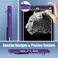 thumbnail image 6 of ELEHOLD Rugged Case for iPad 6th 5th Gen/Pro 9.7" (2018/2017/2016),Kids Case with Hidden Kicktand Pencil Holder Silicone Shockproof Case for iPad 9.7 inch,Purple/Black, 6 of 8