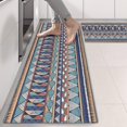 thumbnail image 2 of Kitchen Rugs Sets Of 2,Blue Boho Tribal Triangles and Arrows Pattern Anti Fatigue Kitchen Mat Rugs Non Slip Washable,Decorative Kitchen Floor Mats for Kitchen,Sink,Laundry,17"X47", 2 of 5