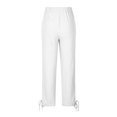 thumbnail image 6 of YUGYXL Womens Vintage Linen Pants Bandage Bottom Drawstring Long Pants Casual Cropped Pants with Pockets White XL, 6 of 6