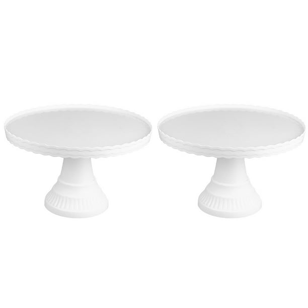 1 Set 2pcs Pantalla práctica de pasteles Soportes de postre multifunción (blanco)