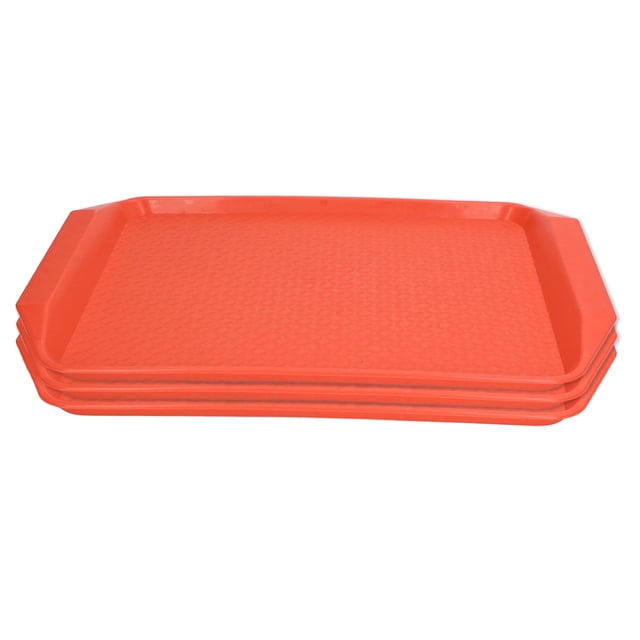 Plastic Tray, Multifunction Food Tray 3PCS For Hotels For Buffet Restaurant Orange