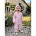 thumbnail image 3 of Cjfdfy Newborn Baby Girl Fall Outfit Collar Long Sleeve Solid Color Romper And Cotton Hat Infant Cute Fall Winter Outfits Baby Coming Home Outfit  ﻿0-12 Months, 3 of 8