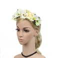 thumbnail image 2 of Banda para el cabello Macarena Boho Flor Guirnalda Boda Novia Beige, 2 of 8
