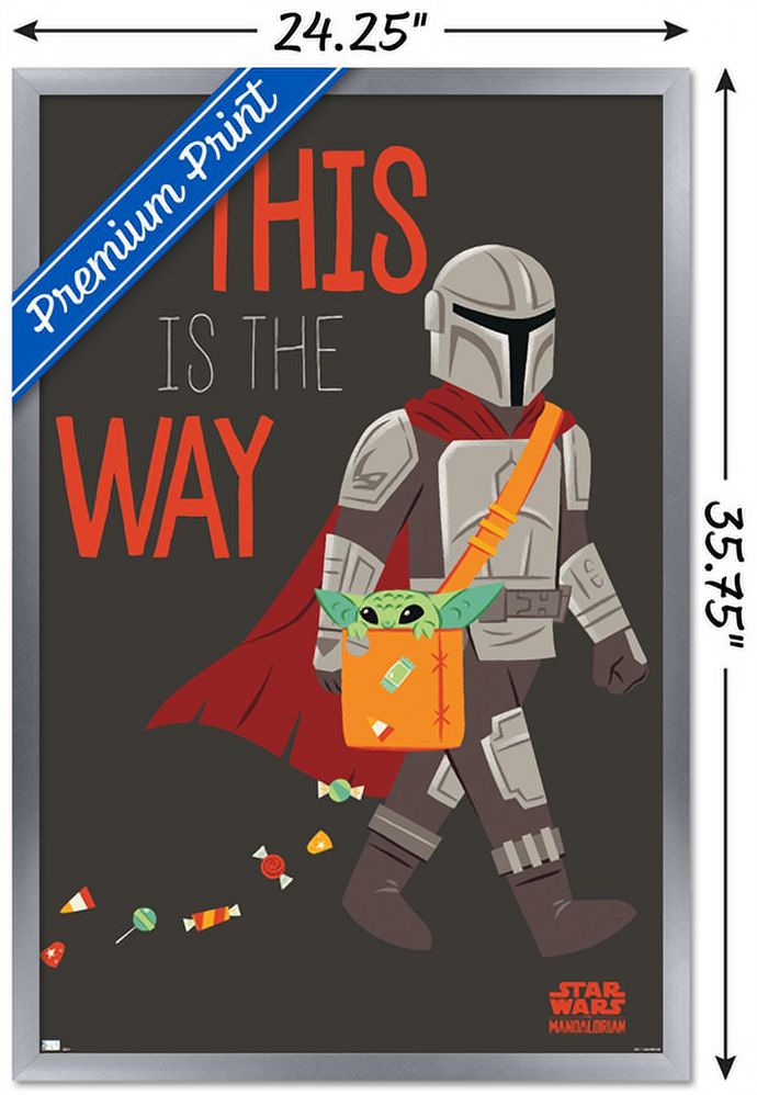 Star Wars: The Mandalorian - Mando Trick Or Treat Wall Poster, 22.375" x 34", Framed