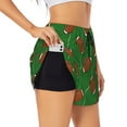 thumbnail image 3 of Running Shorts for Women, American football rugby green Workout Athletic Shorts with Pockets, Lounge Yoga Shorts Women, 3 of 7
