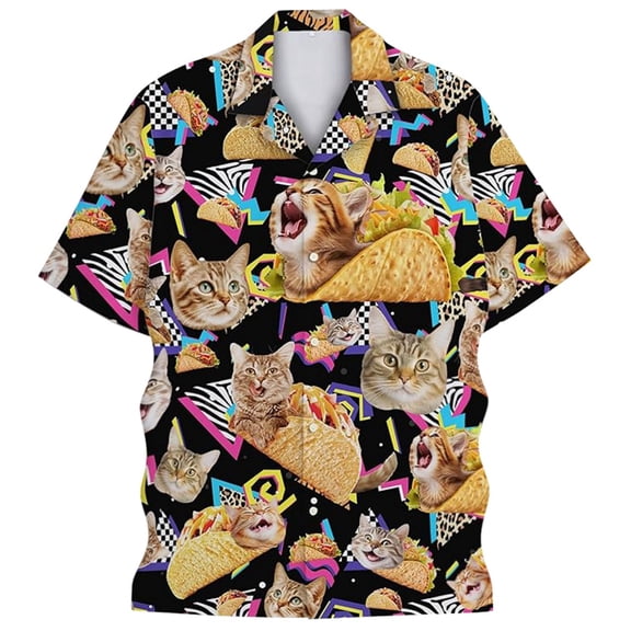 Beach Shirts for Men Summer Printed Short Sleeve Button Down Top Comfortable Holiday Soft Lightweight Mens Casual Shirts