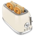 thumbnail image 1 of SUSTEAS Toaster 4 Slice Wide Slot, Stainless Steel Bread Bagel Toasters, Retro Long Slot Tostadora for Defrost, Reheat, Removable Crumb Tray, 1500W,, 1 of 7