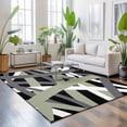 thumbnail image 3 of Area Rugs 4'x6'. Sage Green Black Geometric Carpet Runner Indoor Outdoor Rugs Home Decor Aesthetic, Modern Art Abstract Grey Line Non Slip Mats Washable Accent Rug for Living Room Bedroom, 3 of 8