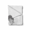 thumbnail image 2 of Dinosaur Soft Flannel Fleece Blanket, Silhouettes of People Looking at a Tyrannosaurus Rex Skeleton in a Museum, Cozy Plush for Indoor and Outdoor Use, 70" x 90", Dimgrey Black White, by Ambesonne, 2 of 6