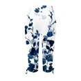 thumbnail image 5 of YYDGH Peasant Pants for Women Summer Beach Linen Shorts 3/4 Sweatpants Capri Pants Elastic Waist Cropped Harem Pants Black L, 5 of 5