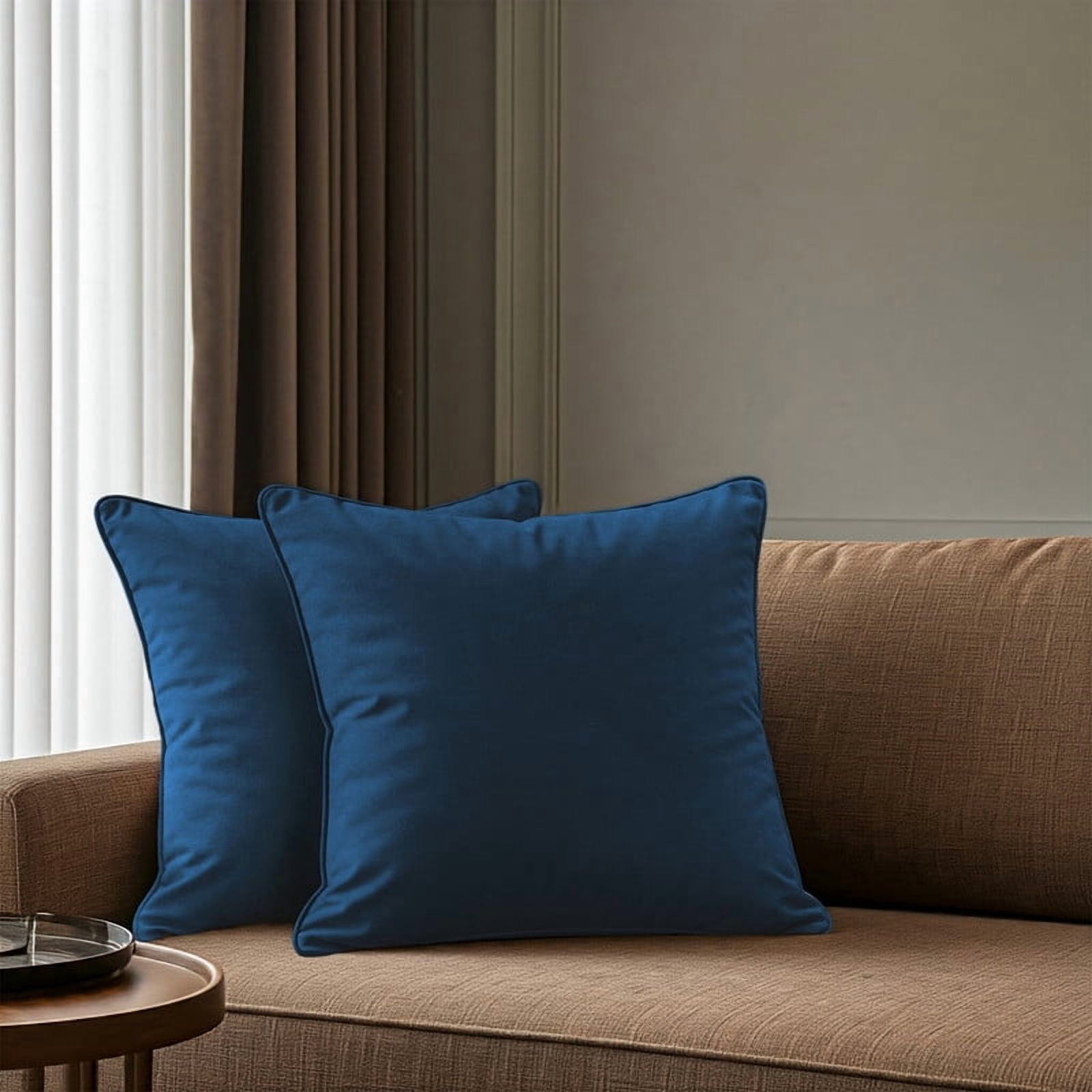 A1HC Set of 2 Luxurious Soft Velvet Throw Pillow Covers Only, 20"x20", Royal Blue, Decorative Cushion Covers with Hidden YKK Zipper for Sofa or Bed