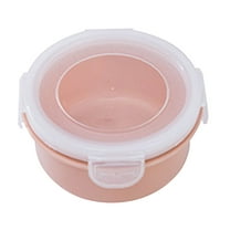 Round Meal Prep Food Storage Containers Bento Lunch Box with Lids To Go Plastic Lunch Plan Box Take Out Bowls BPA Free Reusable Durable Stackable Microwave Freezer Dishwasher Safe(Pink,4x4x2.2")