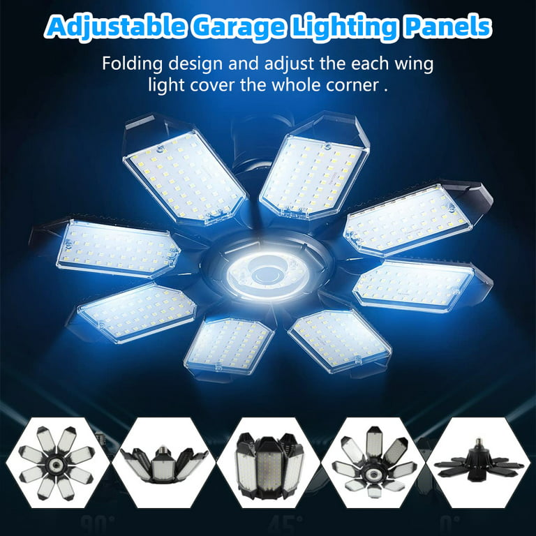 2 Pack LED Garage Light, 200W Garage Light 20000lm Garage Lighting