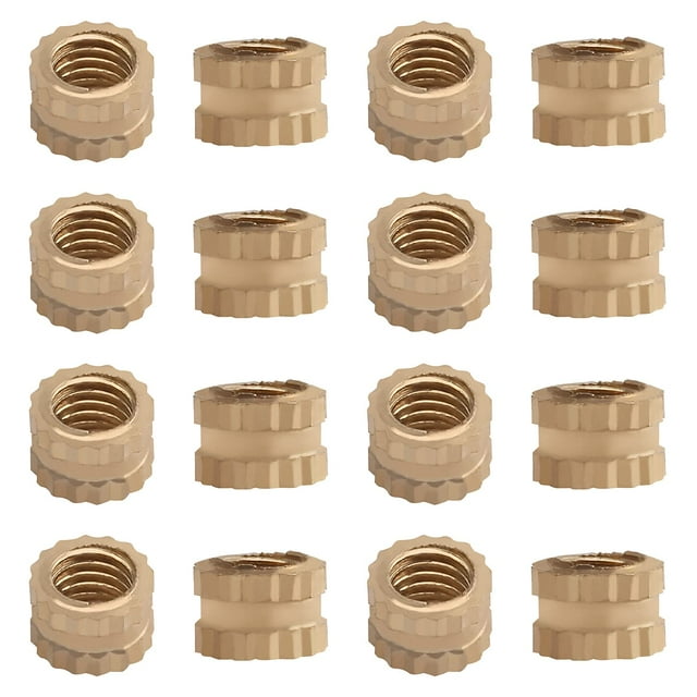 Wekity Thread Embedment Nut M3x4x3mm Copper Knurled Threaded Insert Nuts Assortment for Electrical Appliances Gold Tone 100Pcs-0621