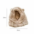thumbnail image 3 of Brown 1Pc Cute Cartoon Bear Ear Cap Hat Lamb Plush Cap Warm Thickened Ear Protection With Warm Mask For Women Girl，Plush，Autumn, Winter，29*30Cm, 3 of 7