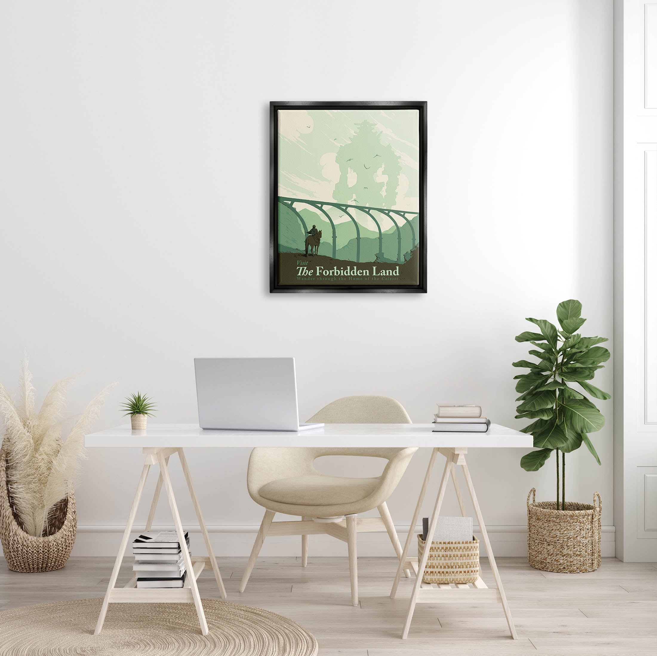 Stupell Industries Forbidden Land Intense Landscape Fantasy Graphic Art Jet Black Floating Framed Canvas Print Wall Art, Design by Matheus Lopes Castro