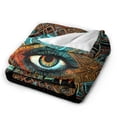 thumbnail image 2 of DouZhe Ultra-Soft Micro Fleece Lightweight Flannel Bed Blanket, Vintage Persian Style Floral Eye Print Cozy Warm Throw Blankets, 50"x40", 2 of 7