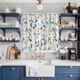 thumbnail image 2 of Blue Botanical Kitchen Curtains 63 Inch Length, Farmhouse Spring Summer Plant Grommet Top Bedroom Living Room Curtains, Light Filtering Cafe Curtain Drapes 2 Panels Set 84''x63'', 2 of 9