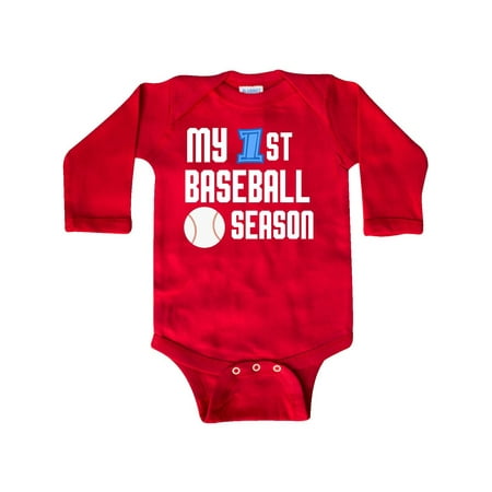 

Inktastic my 1st baseball season Gift Baby Boy Long Sleeve Bodysuit