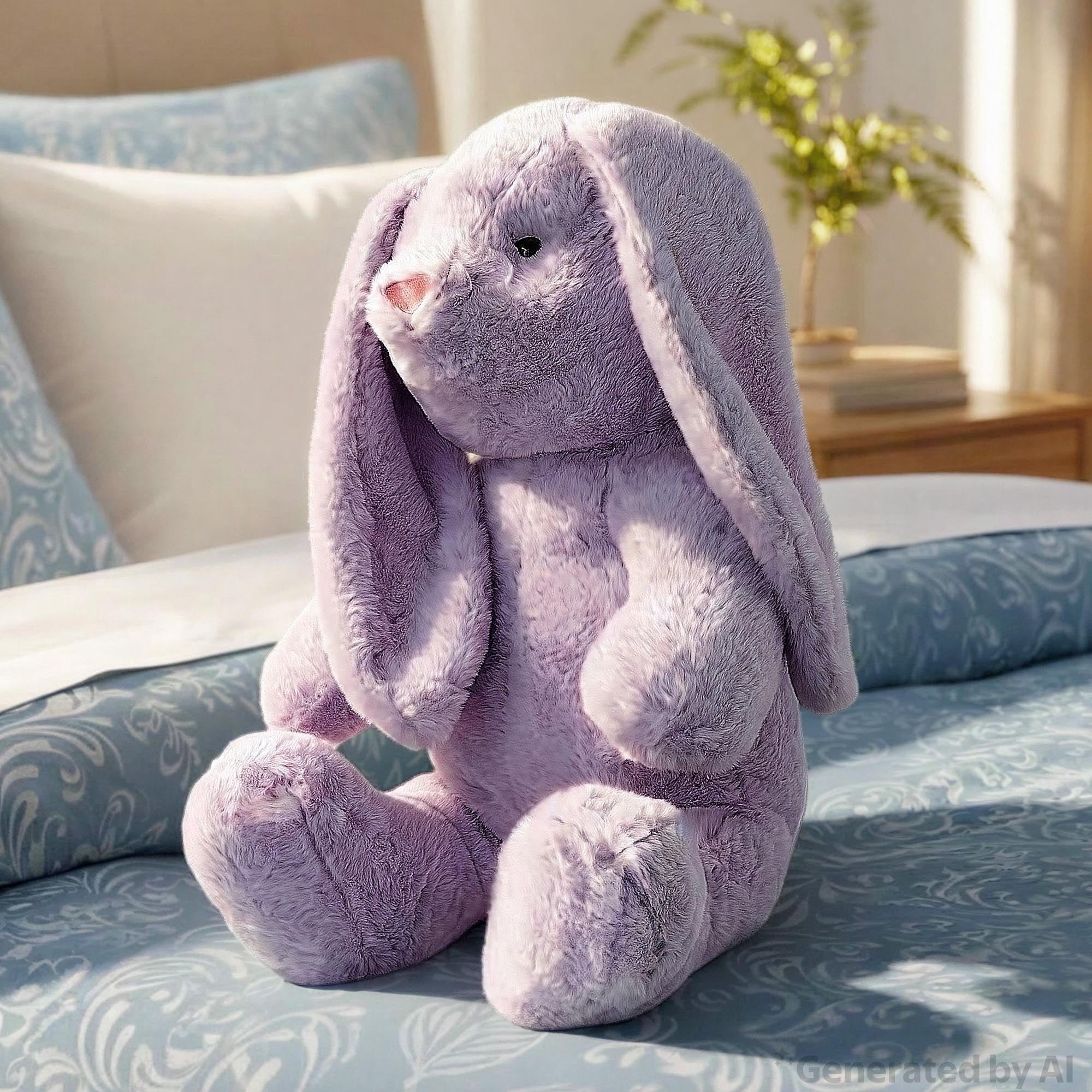 Way To Celebrate Easter Bunny Plush, Purple, 22 in