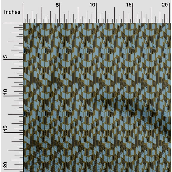 oneOone Viscose Chiffon Fabric Parallelogram Geometric Printed Craft Fabric BTY 42 Inch Wide