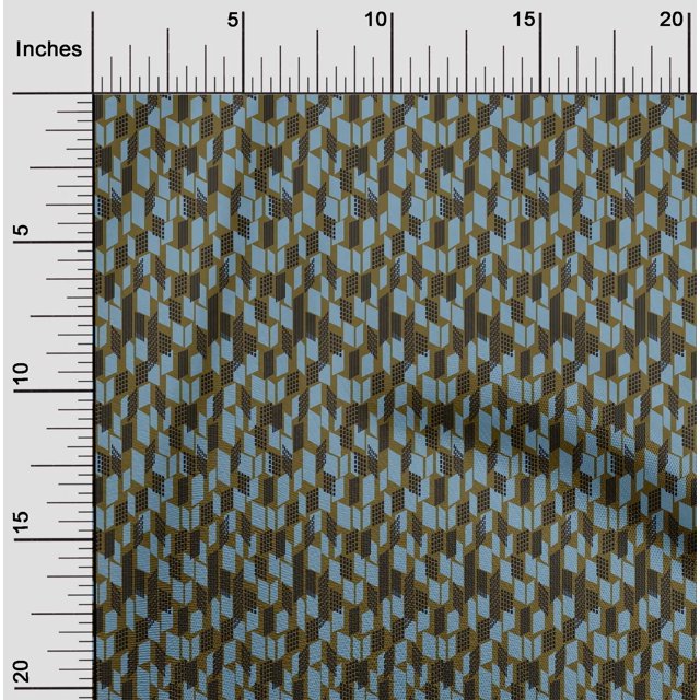 oneOone Georgette Viscose Fabric Parallelogram Geometric Print Sewing Fabric BTY 42 Inch Wide