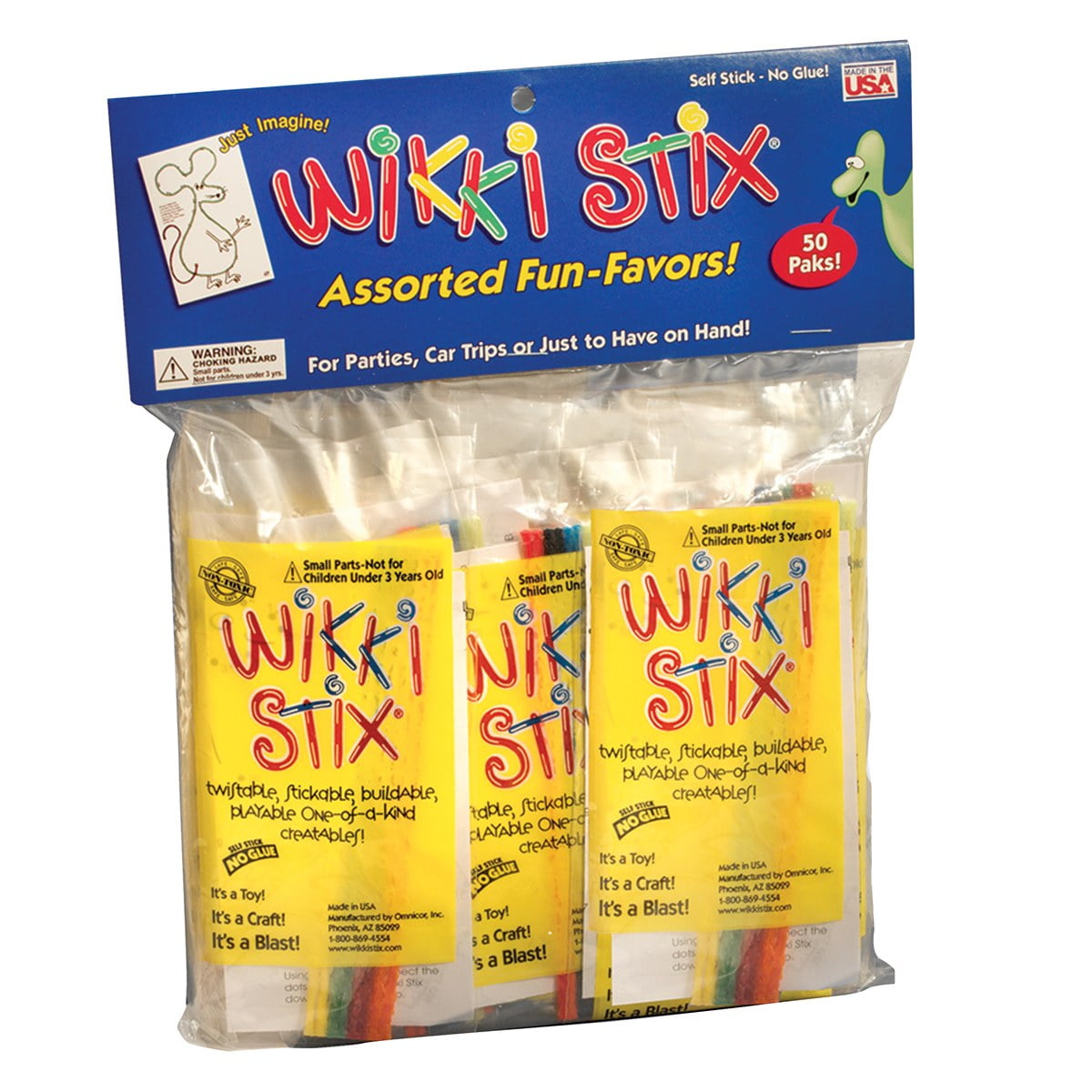 Wikkistix Bulk Pack of 100 Assorted Party Favors, Multi