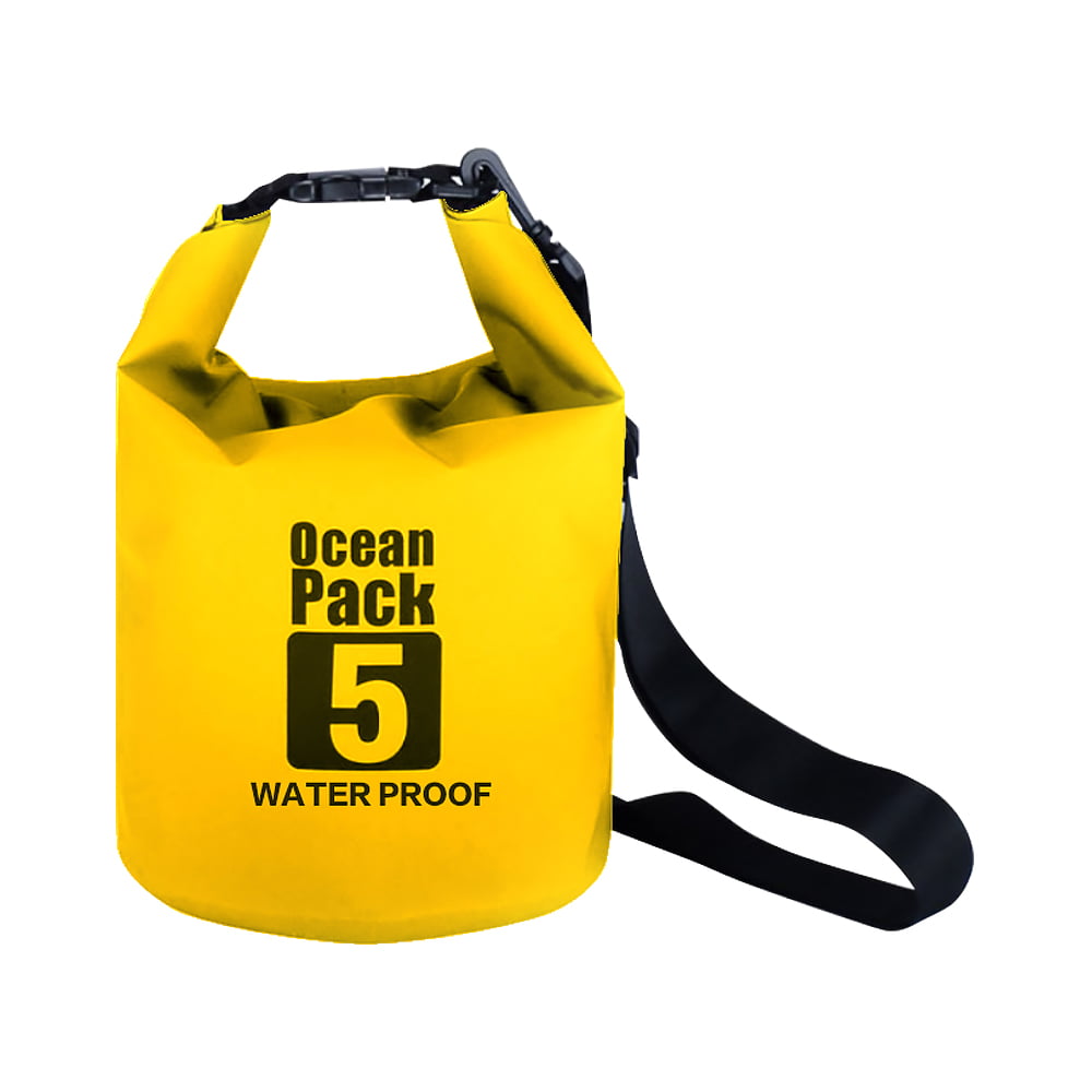 Waterproof OUTDOOR GEAR HEAVY DUTY Boating Kayaking Camping Dry Bag 5 liter yell 