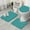 Teal Geometric Quatrefoil, variant on Multicolor Ethnic Geometric Pattern Bathroom Rugs Sets 3 Piece,Toilet Cover Set,Absorbent Non Slip Bathroom Mats Sets with U-Shaped Contour Rug Toilet Rug Set